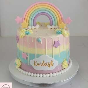 Pastel Rainbow Drip Cake