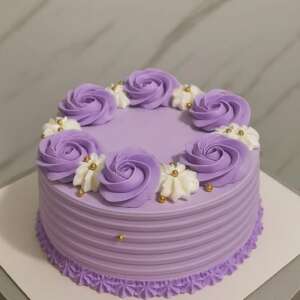 Lavender Ribbed Rosette Cake