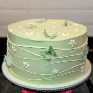 Sage Green Butterfly Cake