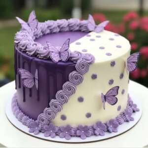 Dual Theme Purple Butterfly Cake