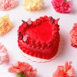 Crimson Heart Butterfly Cake