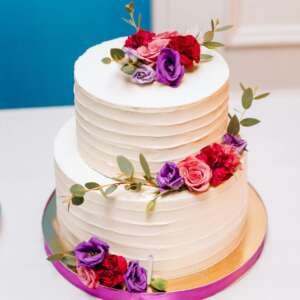 Elegant Two-Tier Floral Bliss Cake