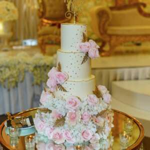 Royal Three-Tier Floral Wedding Cake