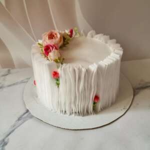 Elegant Wafer Paper Ruffle Cake