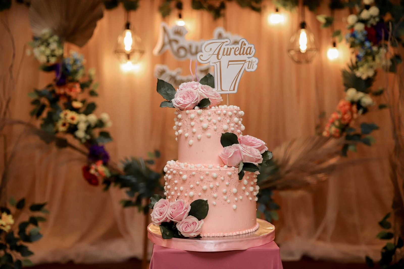 Premium 2-Tier Floral Milestone Celebration Cake