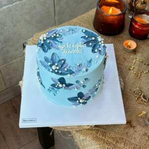 Premium Floral Palette Knife Painting Cake